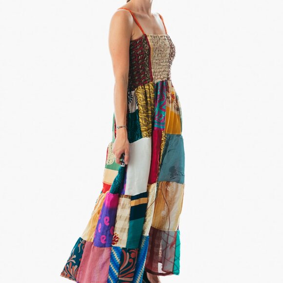 Long Maxi Dress off shoulder Boho Hippie Clothes Beach Summer Gypsy Skirts Women - Picture 4 of 7